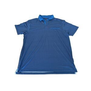 EUC Head Golf Mens XL Short Sleeve Polo Performance Shirt Hexagon Blue Pattern